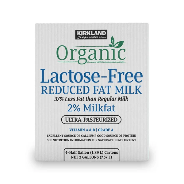 Kirkland Signature Organic Lactose Free Reduced Fat Milk Half